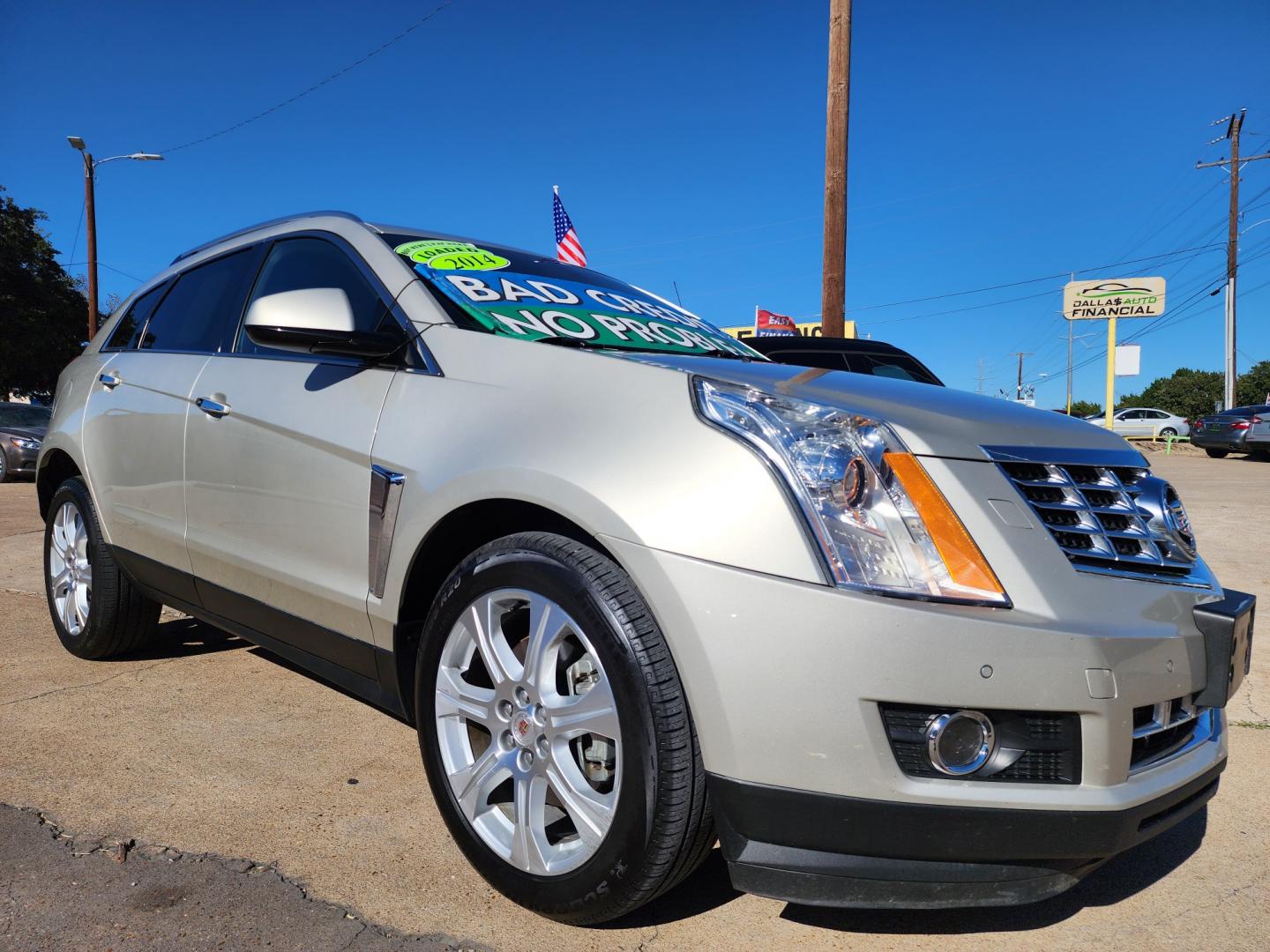 2014 GOLD Cadillac SRX PERFORMANCE COLLECTION (3GYFNCE39ES) , AUTO transmission, located at 2660 S.Garland Avenue, Garland, TX, 75041, (469) 298-3118, 32.885551, -96.655602 - Welcome to DallasAutos4Less, one of the Premier BUY HERE PAY HERE Dealers in the North Dallas Area. We specialize in financing to people with NO CREDIT or BAD CREDIT. We need proof of income, proof of residence, and a ID. Come buy your new car from us today!! This is a Loaded 2014 CADILLAC SRX CO - Photo#1